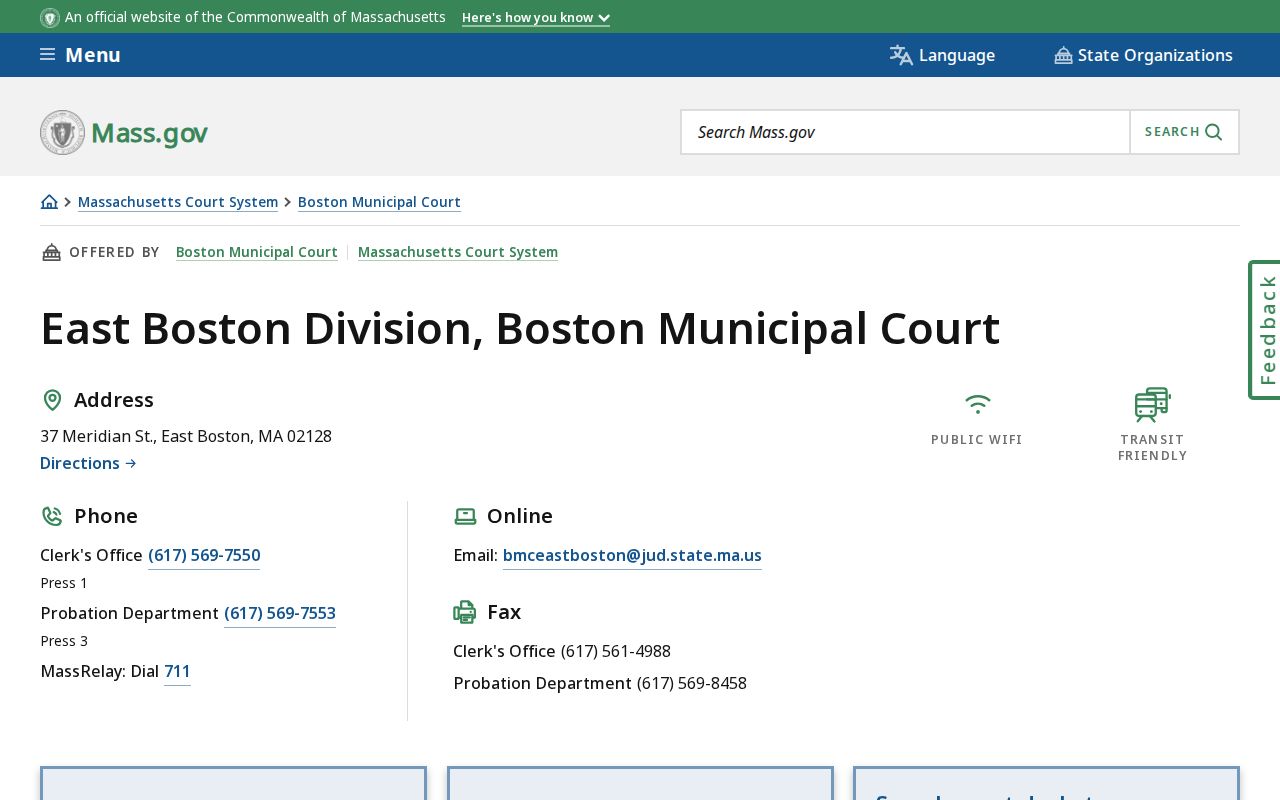 Winthrop warrant search courthouse page for the East Boston Boston Municipal Court division