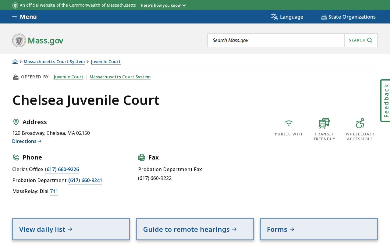 Chelsea warrant search information for the Juvenile Court session at 120 Broadway